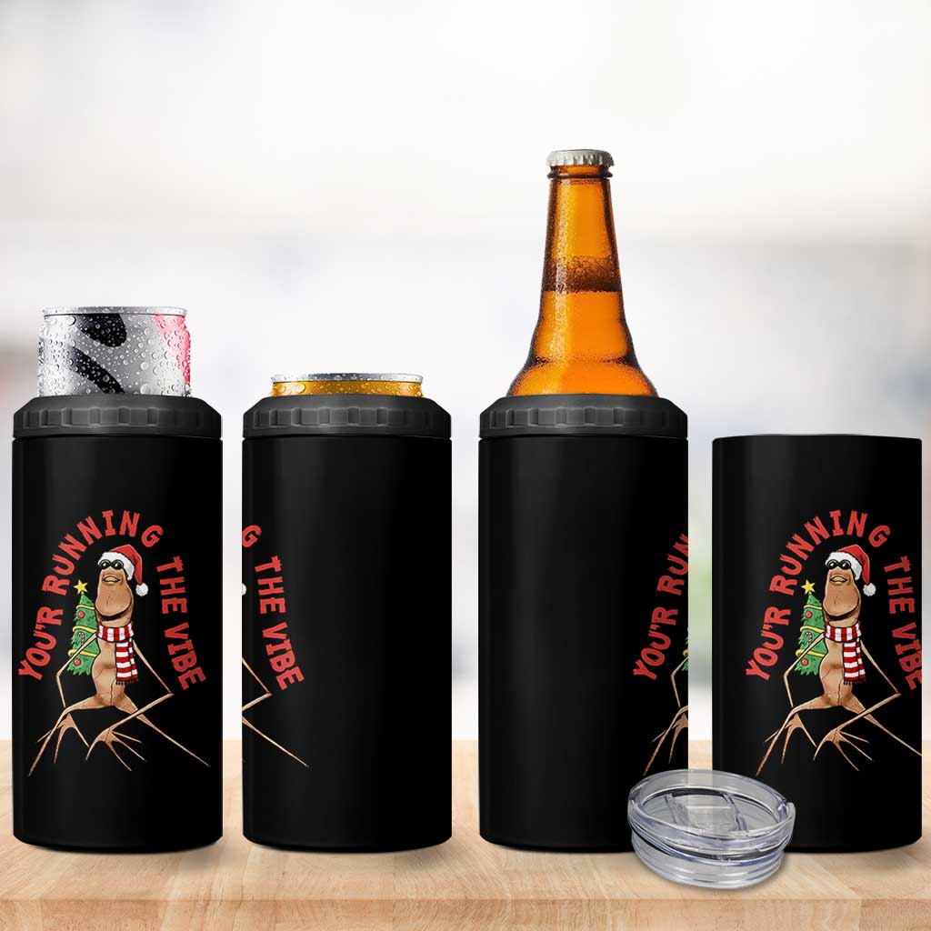 Marcus The Worm Christmas Meme 4 in 1 Can Cooler Tumbler You Are Running The Vibe - Wonder Print Shop