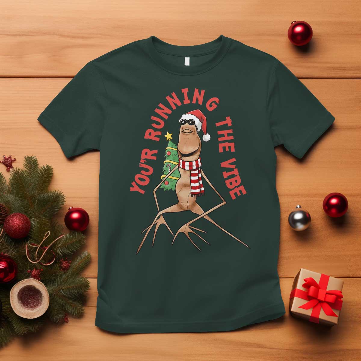 Marcus The Worm Christmas Meme T Shirt You Are Running The Vibe - Wonder Print Shop