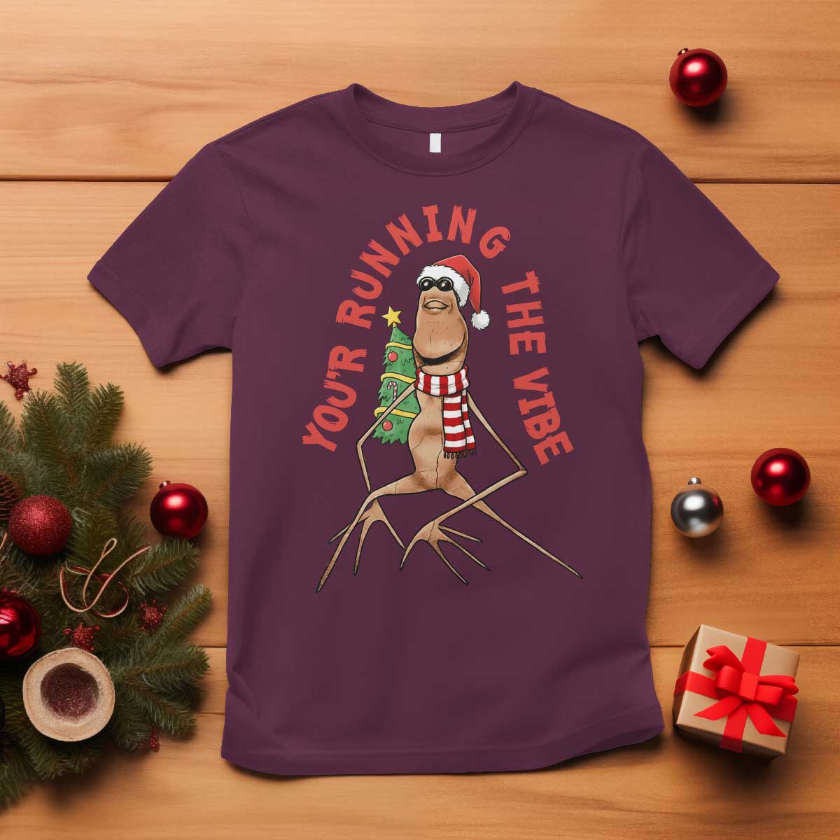 Marcus The Worm Christmas Meme T Shirt You Are Running The Vibe - Wonder Print Shop