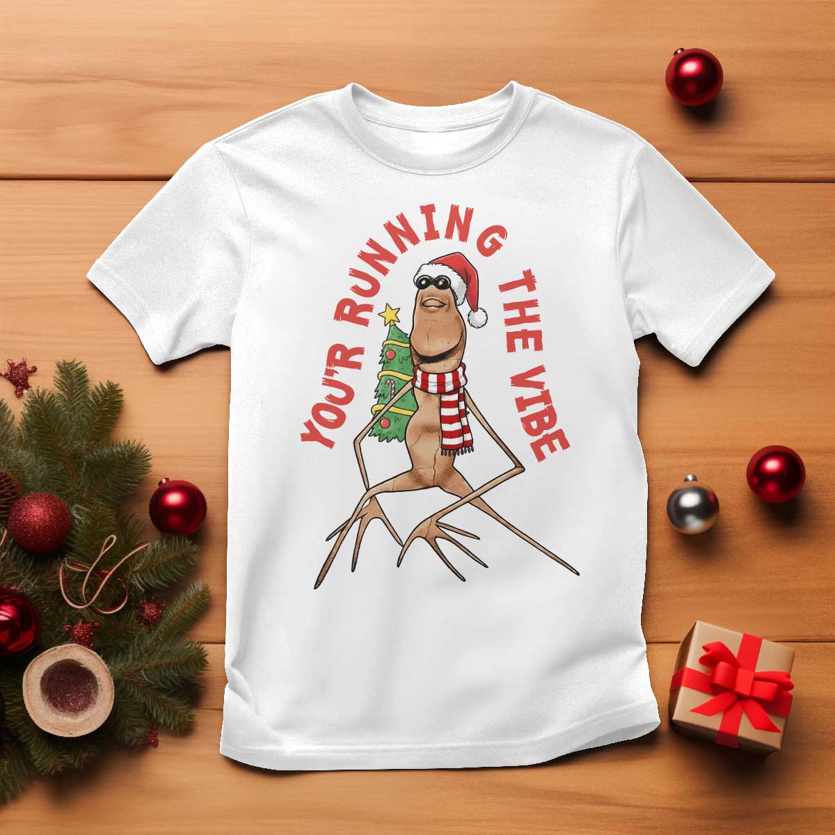 Marcus The Worm Christmas Meme T Shirt You Are Running The Vibe - Wonder Print Shop