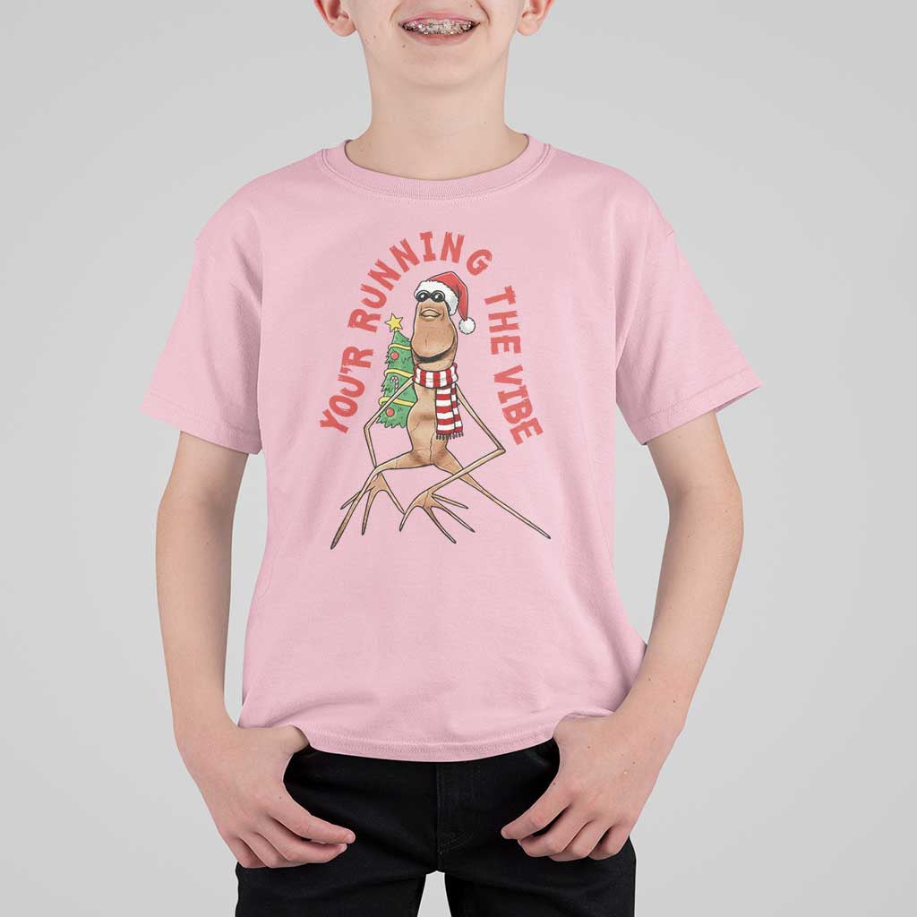 Marcus The Worm Christmas Meme T Shirt For Kid You Are Running The Vibe - Wonder Print Shop