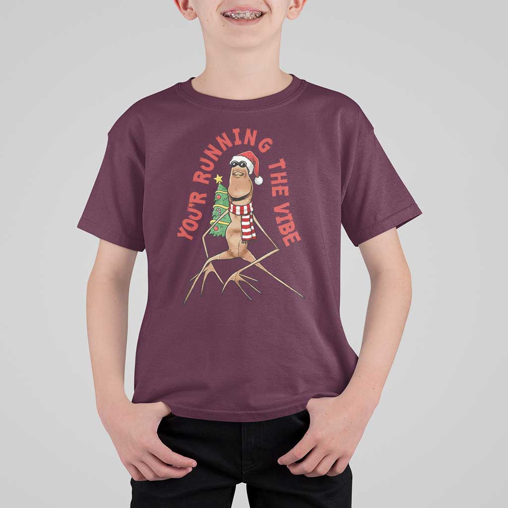 Marcus The Worm Christmas Meme T Shirt For Kid You Are Running The Vibe - Wonder Print Shop