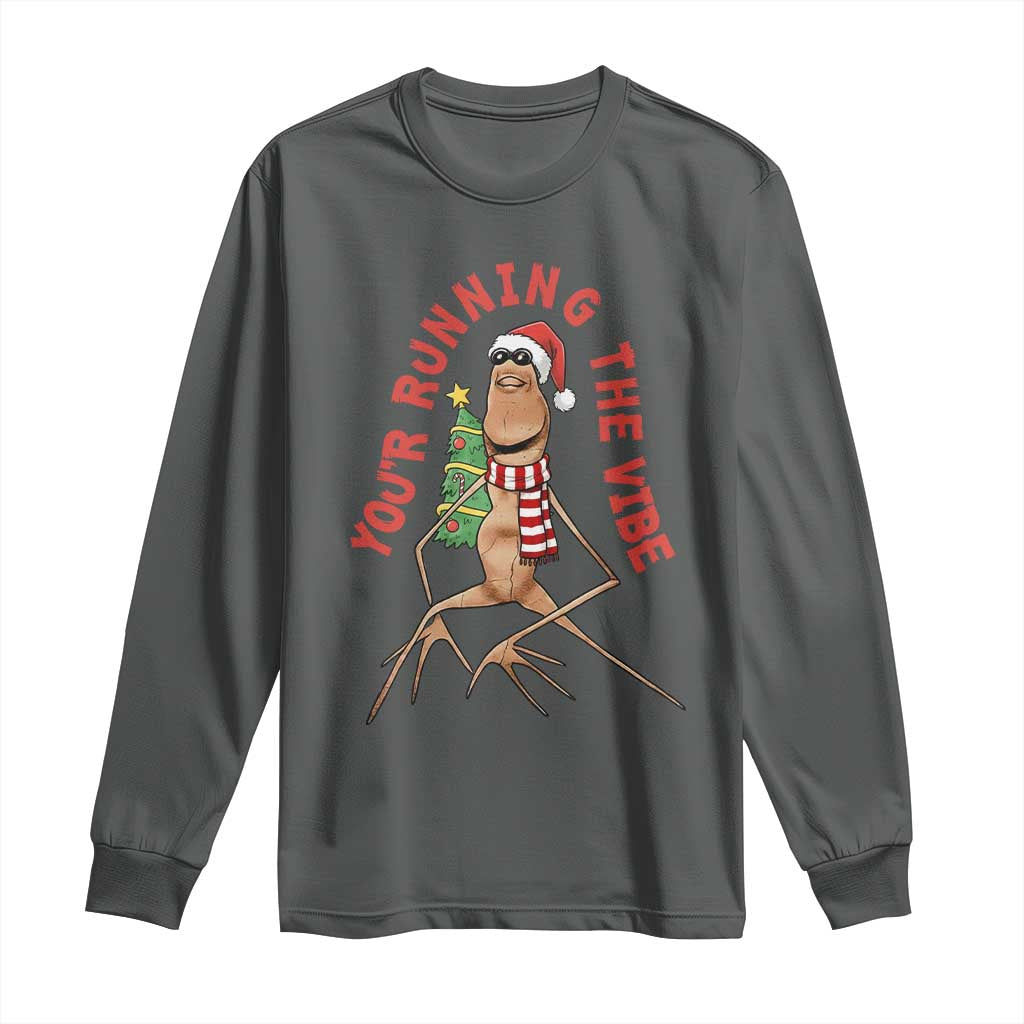 Marcus The Worm Christmas Meme Long Sleeve Shirt You Are Running The Vibe - Wonder Print Shop