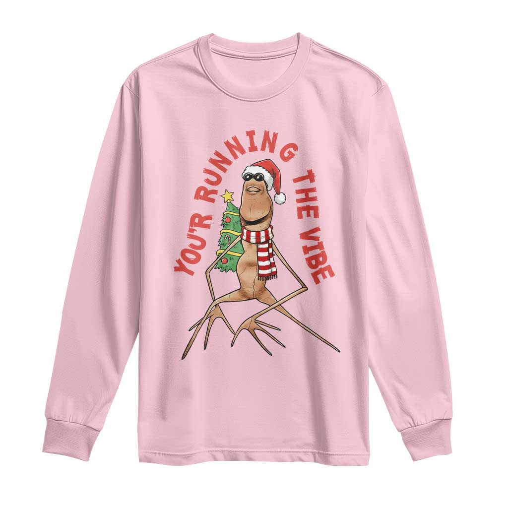 Marcus The Worm Christmas Meme Long Sleeve Shirt You Are Running The Vibe - Wonder Print Shop