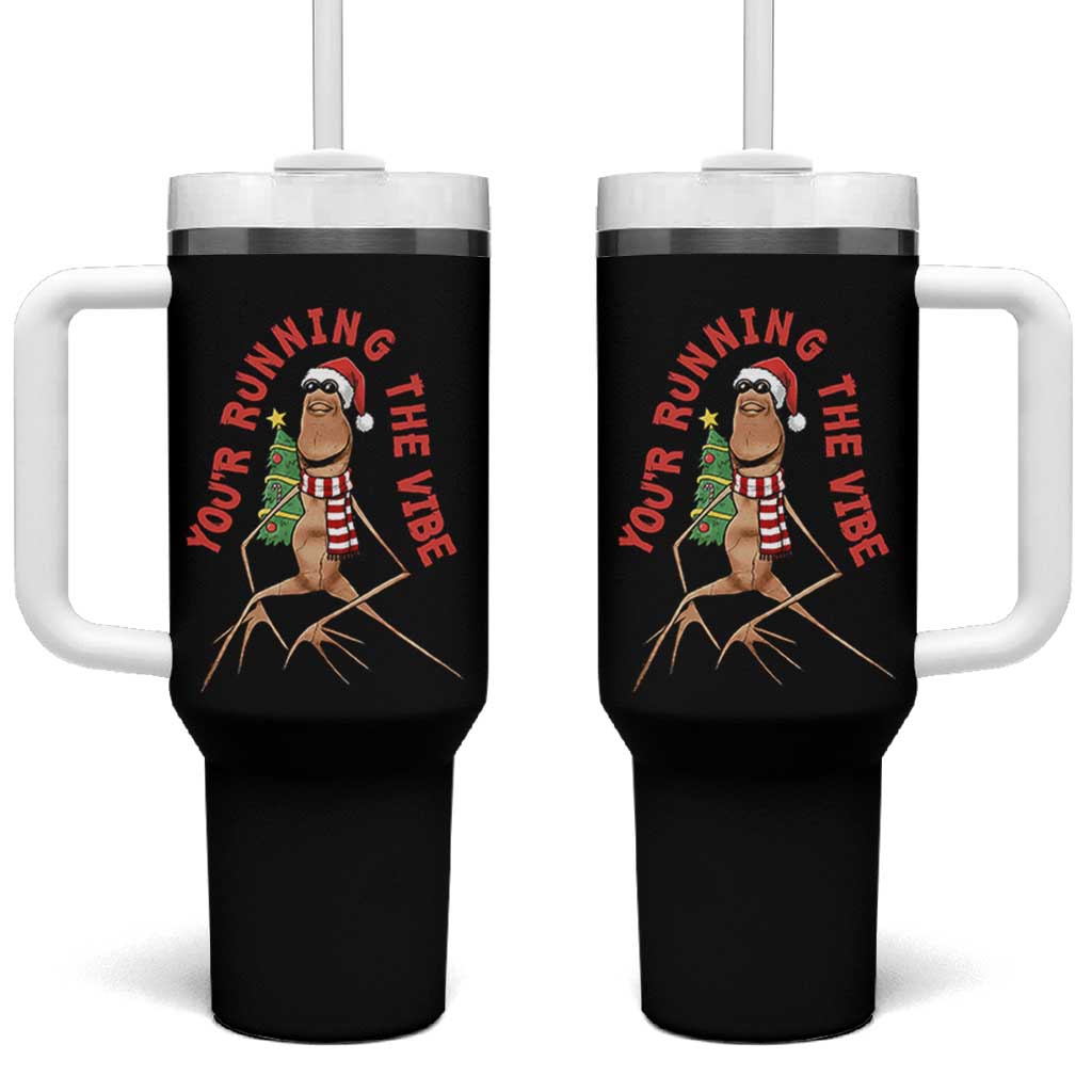 Marcus The Worm Christmas Meme Tumbler With Handle You Are Running The Vibe - Wonder Print Shop