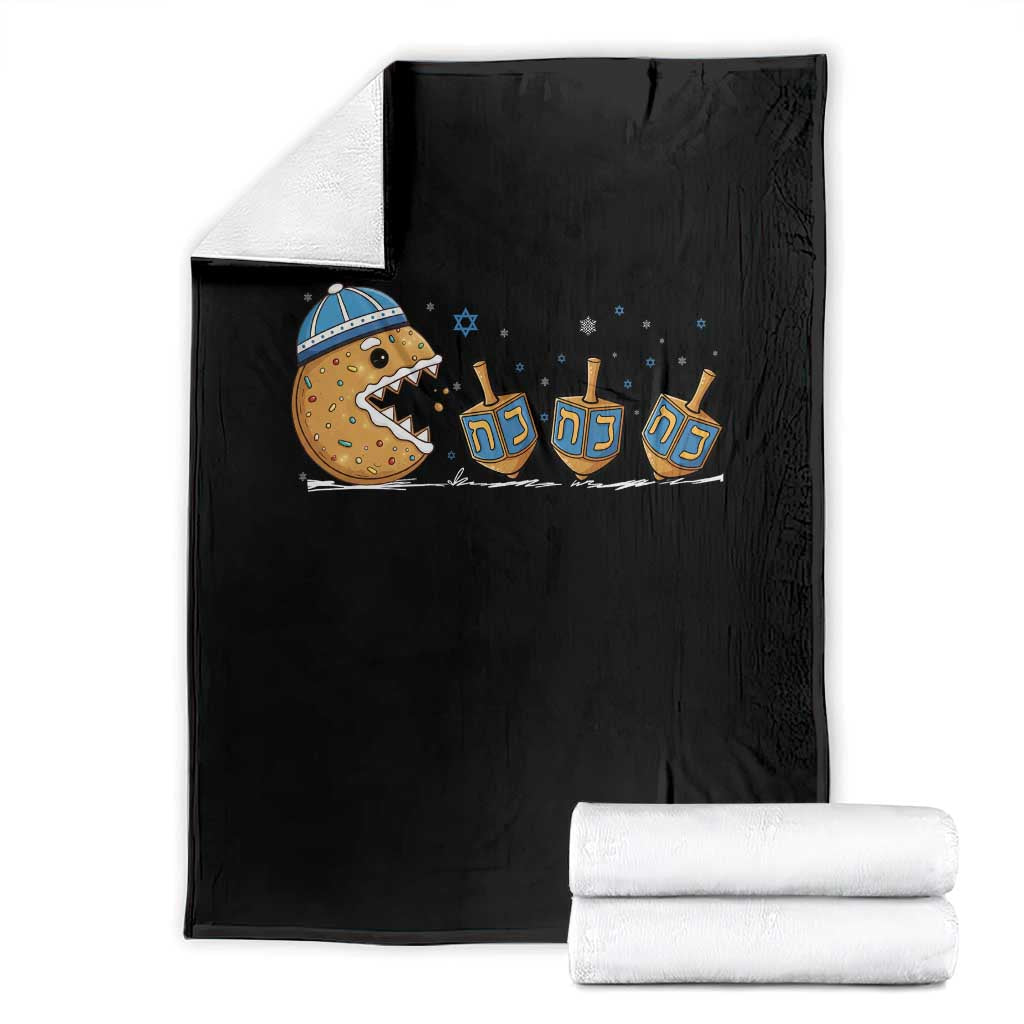 Funny Hanukkah Throw Blanket Donut Chasing Flames Jewish - Wonder Print Shop