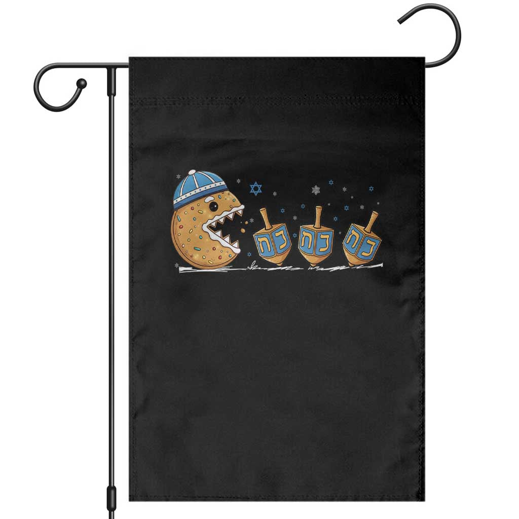 Funny Hanukkah Garden Flag Donut Chasing Flames Jewish - Wonder Print Shop