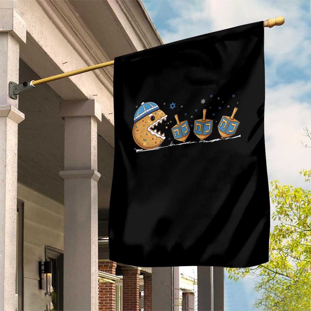 Funny Hanukkah Garden Flag Donut Chasing Flames Jewish - Wonder Print Shop