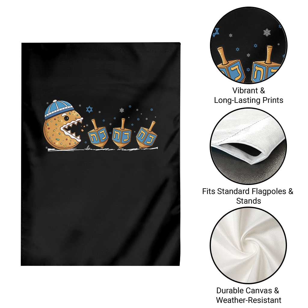 Funny Hanukkah Garden Flag Donut Chasing Flames Jewish - Wonder Print Shop