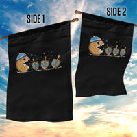 Funny Hanukkah Garden Flag Donut Chasing Flames Jewish - Wonder Print Shop