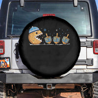 Funny Hanukkah Spare Tire Cover Donut Chasing Flames Jewish - Wonder Print Shop