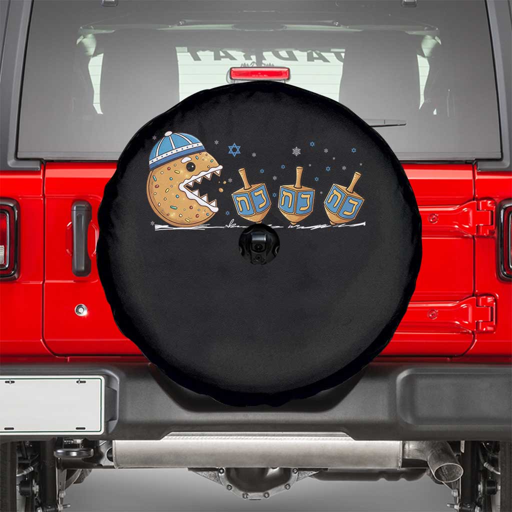 Funny Hanukkah Spare Tire Cover Donut Chasing Flames Jewish - Wonder Print Shop