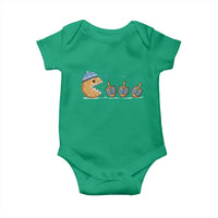 Funny Hanukkah Baby Onesie Donut Chasing Flames Jewish - Wonder Print Shop
