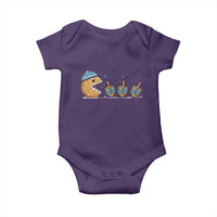 Funny Hanukkah Baby Onesie Donut Chasing Flames Jewish - Wonder Print Shop
