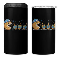 Funny Hanukkah 4 in 1 Can Cooler Tumbler Donut Chasing Flames Jewish - Wonder Print Shop