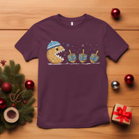 Funny Hanukkah T Shirt Donut Chasing Flames Jewish - Wonder Print Shop