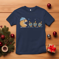 Funny Hanukkah T Shirt Donut Chasing Flames Jewish - Wonder Print Shop