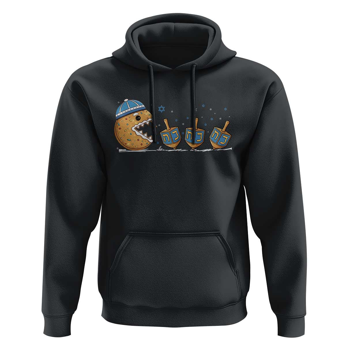 Funny Hanukkah Hoodie Donut Chasing Flames Jewish - Wonder Print Shop