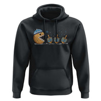 Funny Hanukkah Hoodie Donut Chasing Flames Jewish - Wonder Print Shop