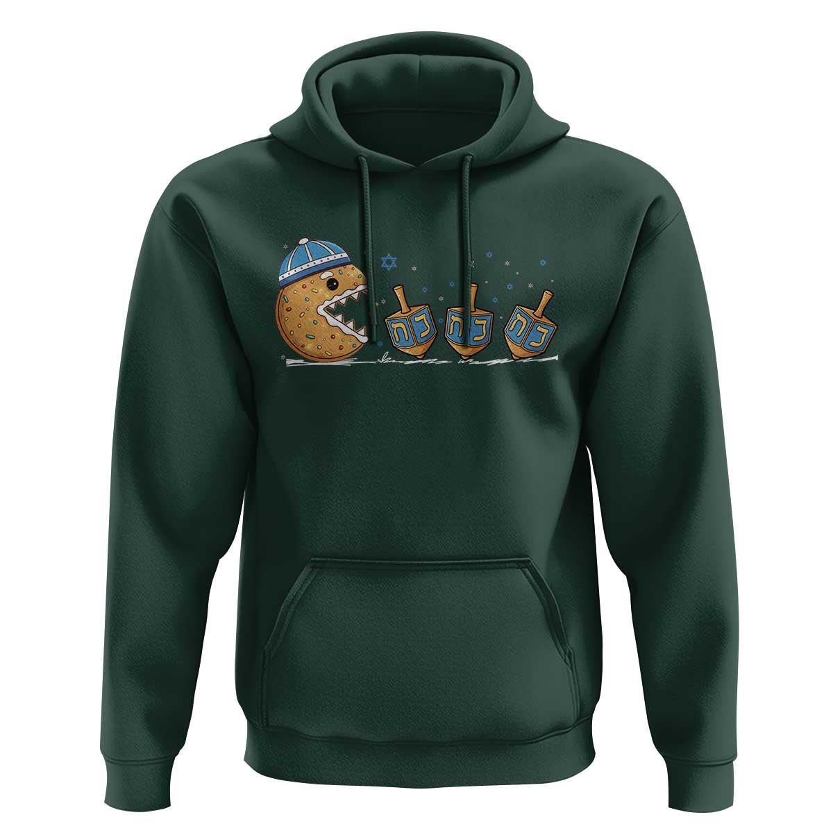 Funny Hanukkah Hoodie Donut Chasing Flames Jewish - Wonder Print Shop