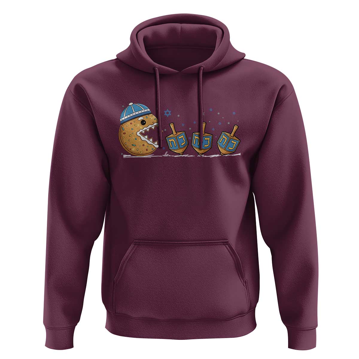 Funny Hanukkah Hoodie Donut Chasing Flames Jewish - Wonder Print Shop