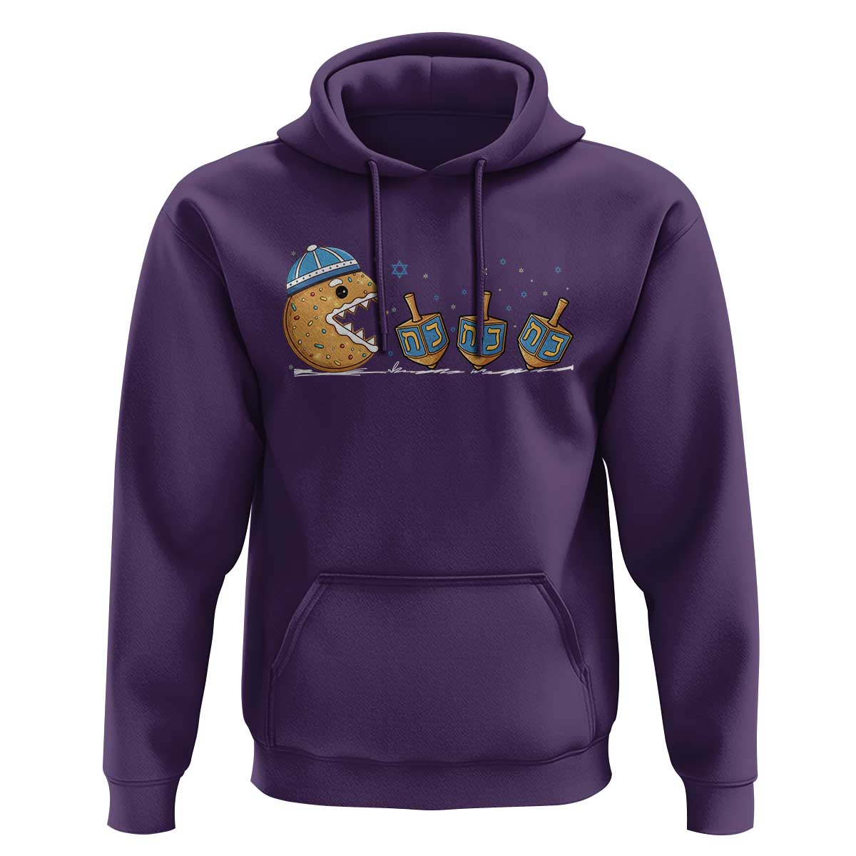 Funny Hanukkah Hoodie Donut Chasing Flames Jewish - Wonder Print Shop