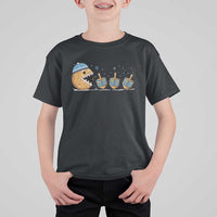 Funny Hanukkah T Shirt For Kid Donut Chasing Flames Jewish - Wonder Print Shop
