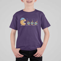 Funny Hanukkah T Shirt For Kid Donut Chasing Flames Jewish - Wonder Print Shop