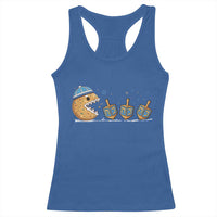 Funny Hanukkah Racerback Tank Top Donut Chasing Flames Jewish - Wonder Print Shop