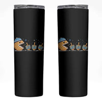 Funny Hanukkah Skinny Tumbler Donut Chasing Flames Jewish - Wonder Print Shop