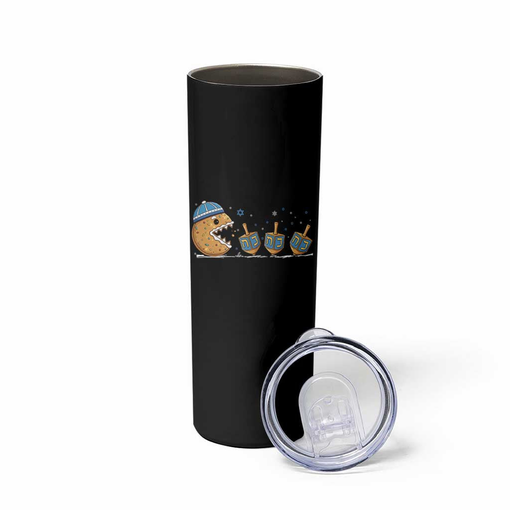 Funny Hanukkah Skinny Tumbler Donut Chasing Flames Jewish - Wonder Print Shop