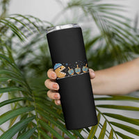 Funny Hanukkah Skinny Tumbler Donut Chasing Flames Jewish - Wonder Print Shop