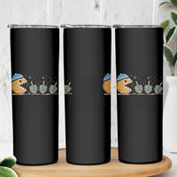 Funny Hanukkah Skinny Tumbler Donut Chasing Flames Jewish - Wonder Print Shop