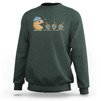 Funny Hanukkah Sweatshirt Donut Chasing Flames Jewish - Wonder Print Shop