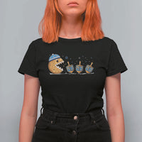 Funny Hanukkah T Shirt For Women Donut Chasing Flames Jewish - Wonder Print Shop