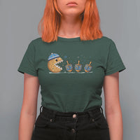 Funny Hanukkah T Shirt For Women Donut Chasing Flames Jewish - Wonder Print Shop