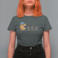 Funny Hanukkah T Shirt For Women Donut Chasing Flames Jewish - Wonder Print Shop