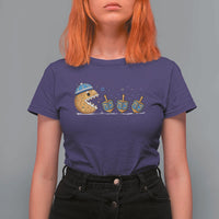 Funny Hanukkah T Shirt For Women Donut Chasing Flames Jewish - Wonder Print Shop