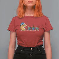 Funny Hanukkah T Shirt For Women Donut Chasing Flames Jewish - Wonder Print Shop