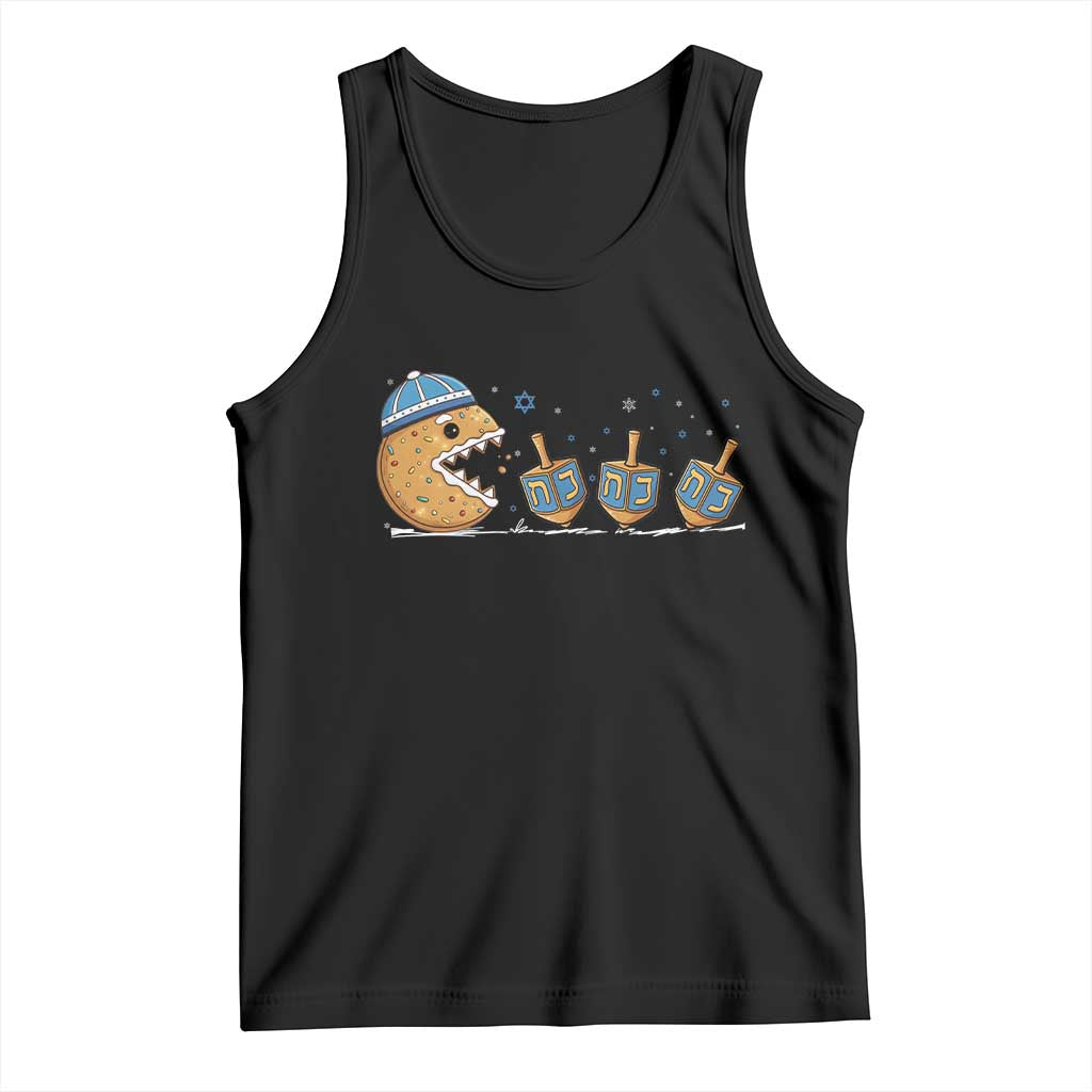 Funny Hanukkah Tank Top Donut Chasing Flames Jewish - Wonder Print Shop