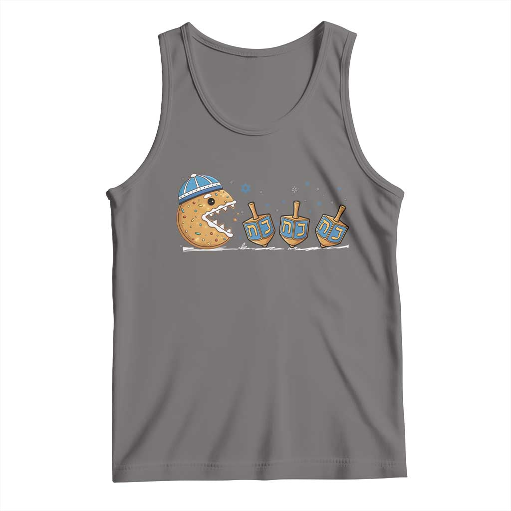 Funny Hanukkah Tank Top Donut Chasing Flames Jewish - Wonder Print Shop