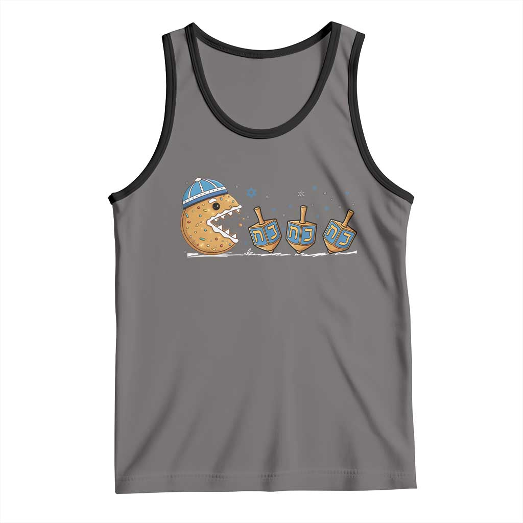 Funny Hanukkah Tank Top Donut Chasing Flames Jewish - Wonder Print Shop