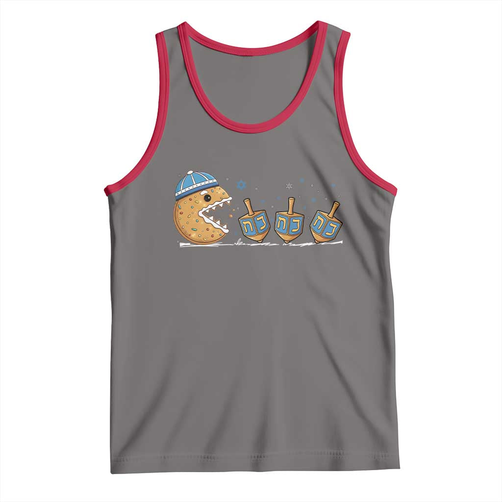 Funny Hanukkah Tank Top Donut Chasing Flames Jewish - Wonder Print Shop