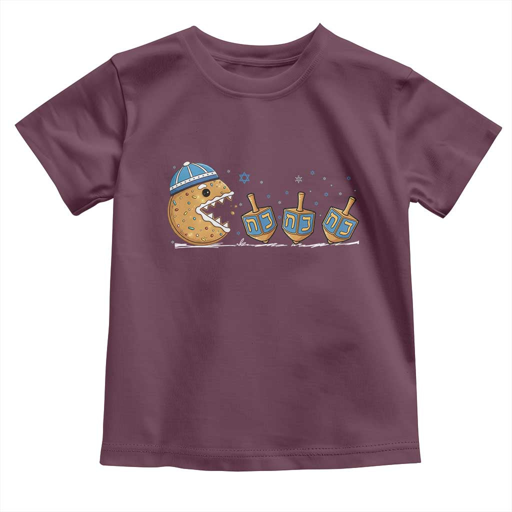 Funny Hanukkah Toddler T Shirt Donut Chasing Flames Jewish - Wonder Print Shop