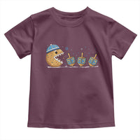 Funny Hanukkah Toddler T Shirt Donut Chasing Flames Jewish - Wonder Print Shop