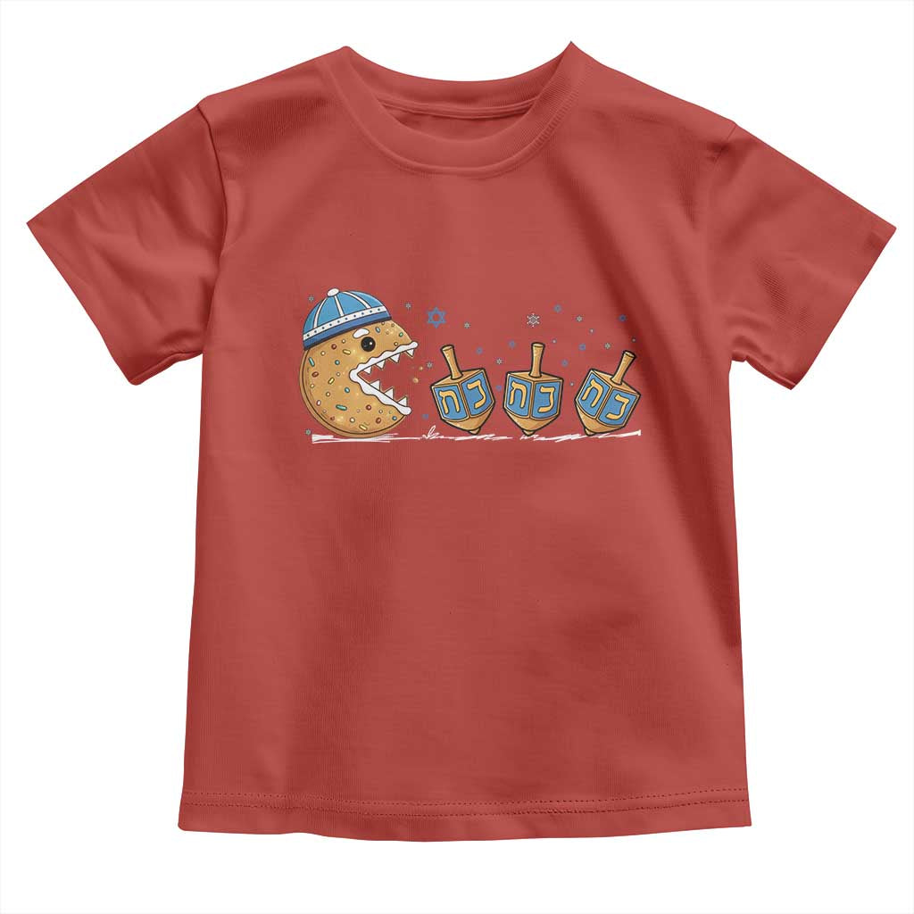 Funny Hanukkah Toddler T Shirt Donut Chasing Flames Jewish - Wonder Print Shop