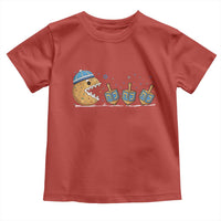 Funny Hanukkah Toddler T Shirt Donut Chasing Flames Jewish - Wonder Print Shop