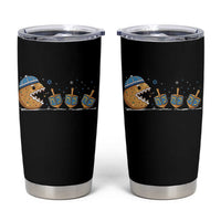 Funny Hanukkah Tumbler Cup Donut Chasing Flames Jewish - Wonder Print Shop