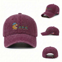 Funny Hanukkah Washed Cotton Baseball Cap Donut Chasing Flames Jewish