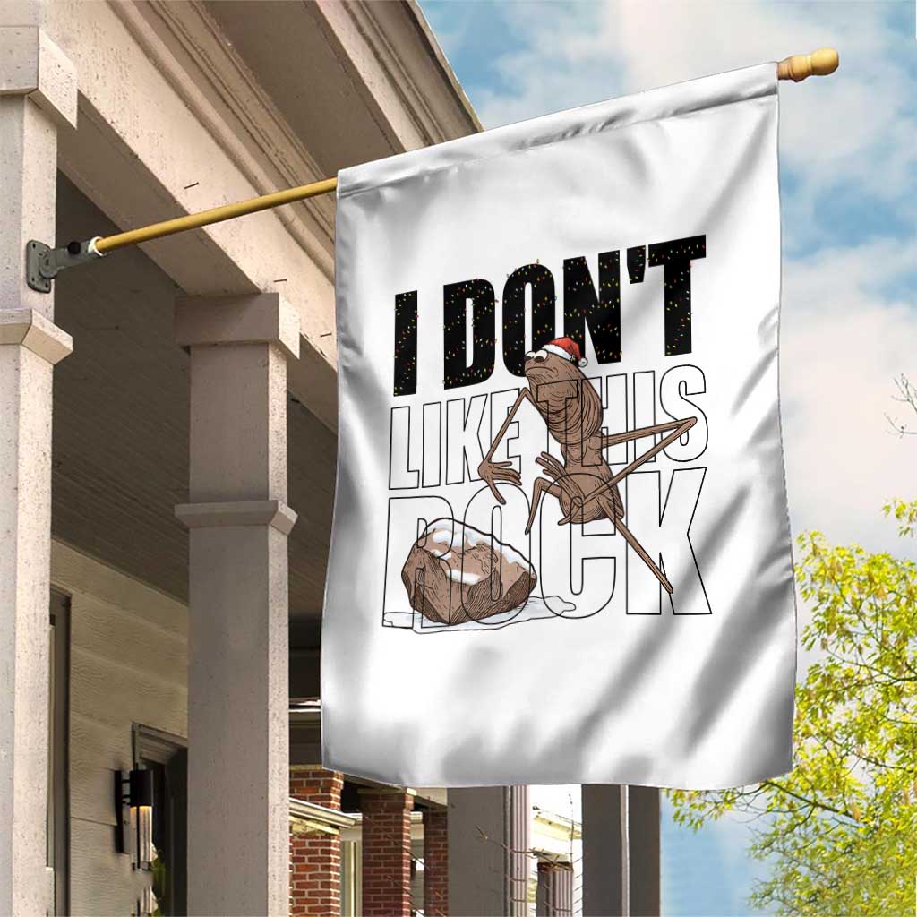 Marcus The Worm Christmas Meme Garden Flag I Do Not Like This Rock Xmas - Wonder Print Shop